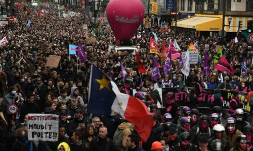 protest against pension bill in France