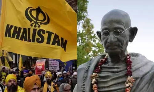 Mahatma Gandhi statue defaced with pro-Khalistan graffiti in Ontario Mahatma Gandhi statue defaced with pro-Khalistan graffiti in Ontario