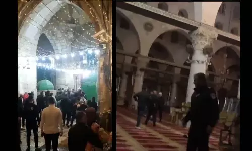 Israeli Forces raiding Al Aqsa Mosque