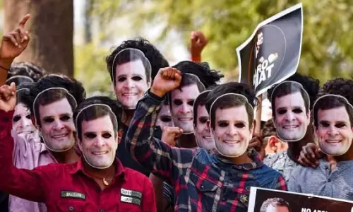 Congress satyagraha across the country against Rahul Gandhis disqualification