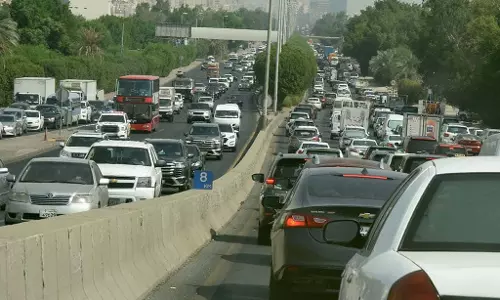 Huge traffic jam in Kuwait