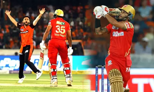 മാസായി മാർക്കണ്ടെ; ഒറ്റയാനായി ധവാൻ; ഹൈദരാബാദിന് വിജയലക്ഷ്യം 144 റൺസ്