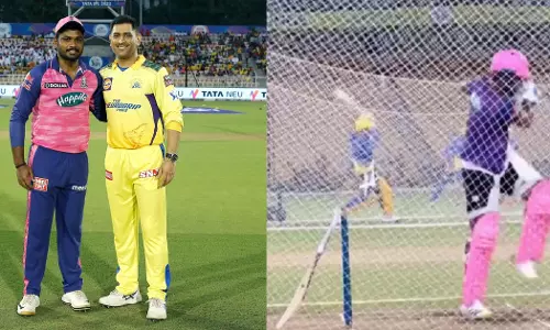 Sanju Samson bats parallel to Dhoni in nets, video goes viral