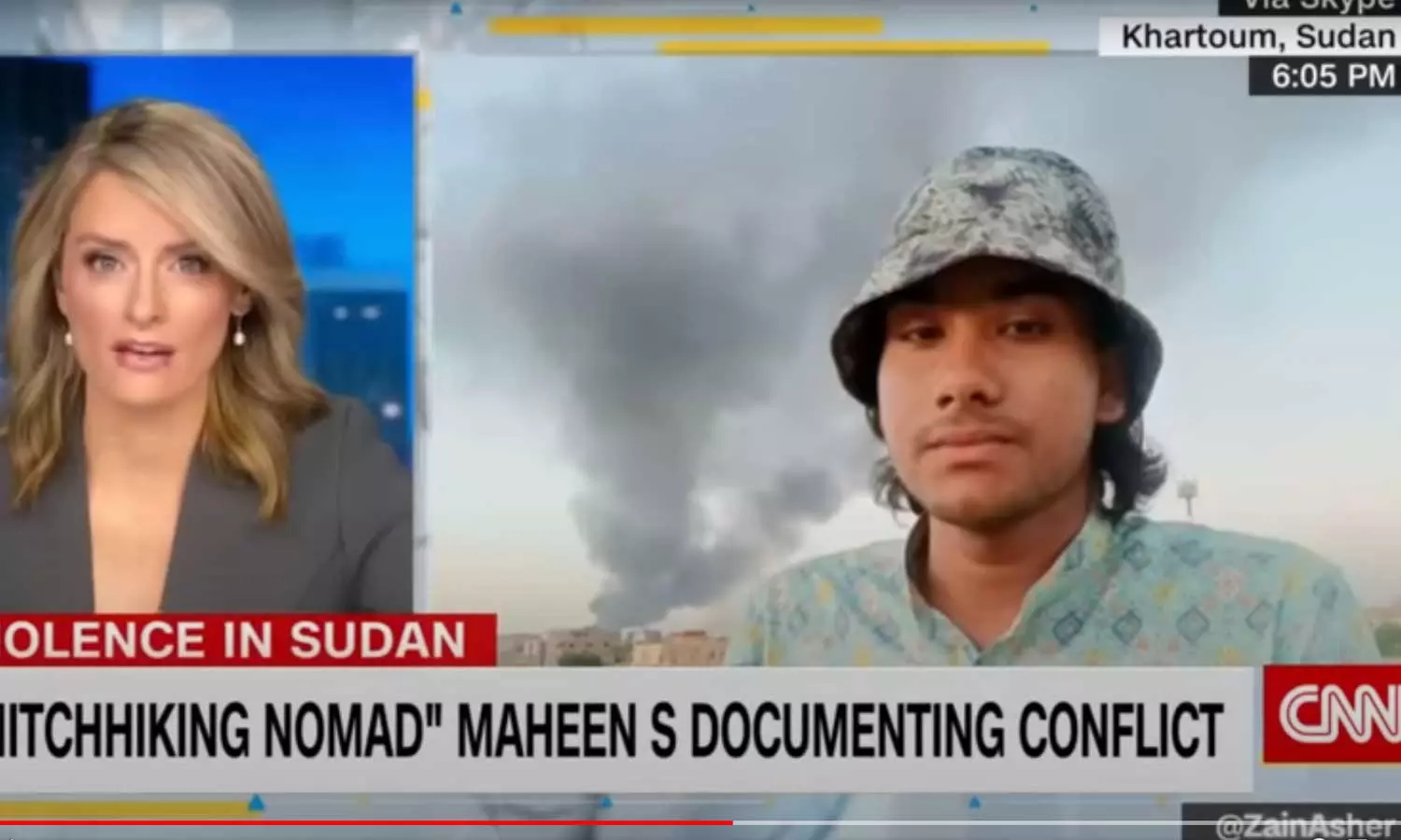MalayalivloggerwithlivecoveragefromSudan, MalayalivloggerMaheenSwithSudanwarcoverageforCNN, HitchhikingNomadinSudanconflict, MaheenS