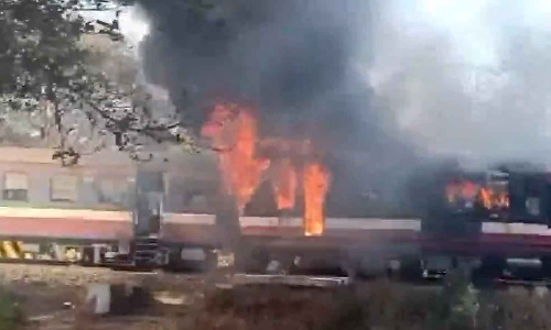 Train Fire at MadyaPradesh Train Fire at MadyaPradesh