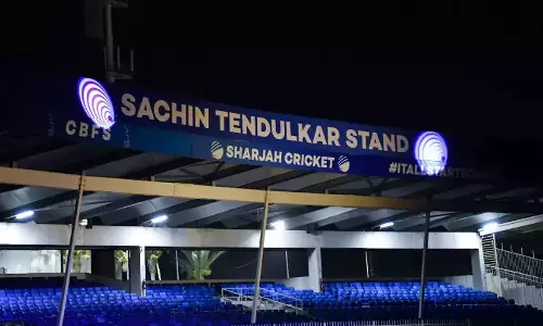 sachin at fifty, Stand prepared Sharjah Cricket Stadium