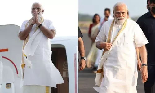 Prime Minister Narendra Modi arrived in Thiruvananthapuram