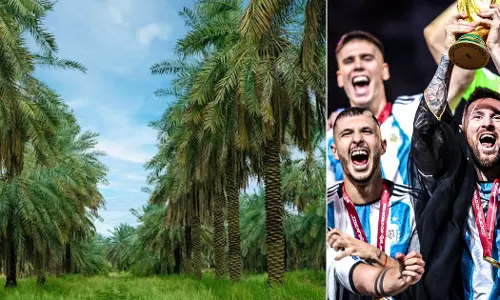 Lionel Messis Saudi Arabian sponsored tourism Instagram post.