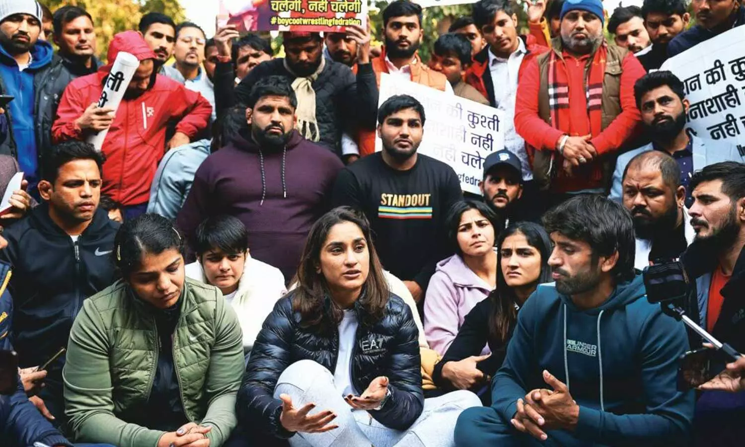 WrestlersprotestagainstBJPMPBrijBhushan, BrijBhushansexualharassmentcase, Wrestlersprotestentersintotheninthday, 2023Indianwrestlersprotest WrestlersprotestagainstBJPMPBrijBhushan, BrijBhushansexualharassmentcase, Wrestlersprotestentersintotheninthday, 2023Indianwrestlersprotest