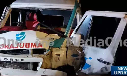 ambulance accident three died thrissur