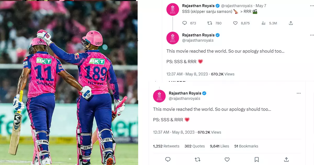 Sanju is bigger than RR; Rajasthan apologizes for controversial tweet