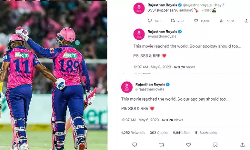 Sanju is bigger than RR; Rajasthan apologizes for controversial tweet