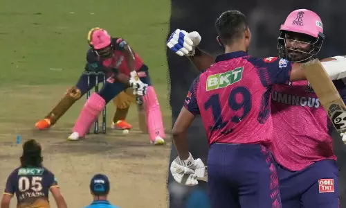 Sanju Samson blocks wide ball of Suyash Sharma to let Yashasvi Jaiswal score century, Suyash Sharma wide ball to deny Yashasvi Jaiswal century, Sanju Samson Suyash Sharma wide ball
