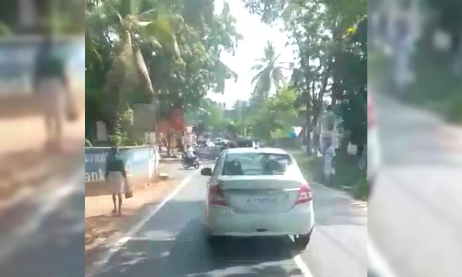 Practice of speeding car without giving way to ambulance, braking in between; The obstruction was created for several kilometers