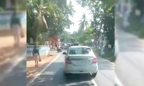 Practice of speeding car without giving way to ambulance, braking in between; The obstruction was created for several kilometers