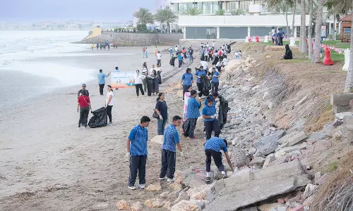 Shati Al Khurram Beach cleaning