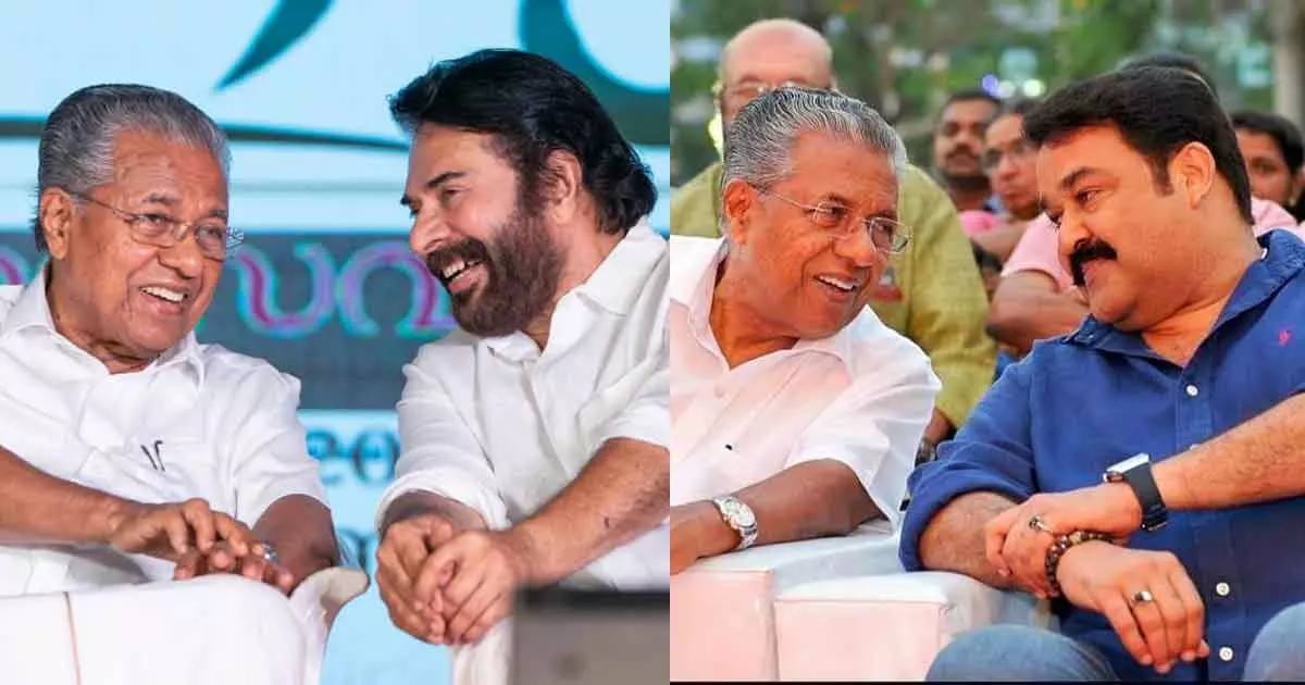 mammootty mohanlal birthday wishes to chief minister pinarayi vijayan