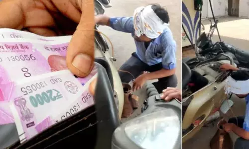 Petrol pump worker drains out fuel from vehicle after man gives Rs 2000 note