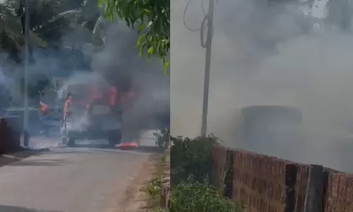 school jeep on its way to Kasaragod caught fire, kasargod car accident, kasargod car fire, latest malayalam news,