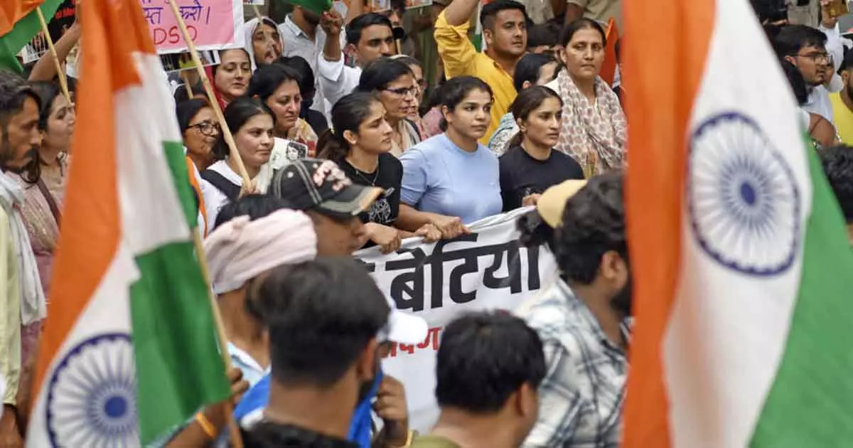 wrestlers parliament march