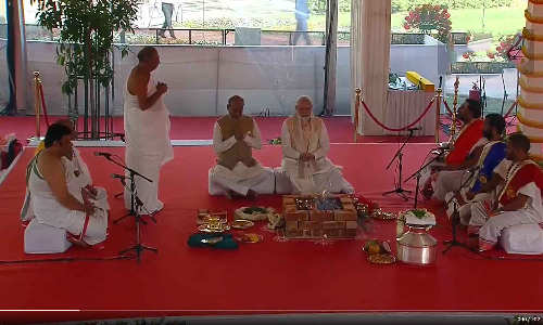 new parliment building inaguration Modi pooja