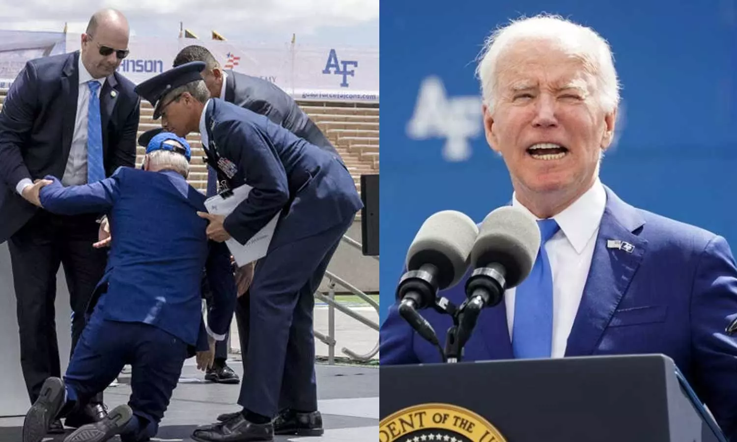 Joe Biden falls Joe Biden falls