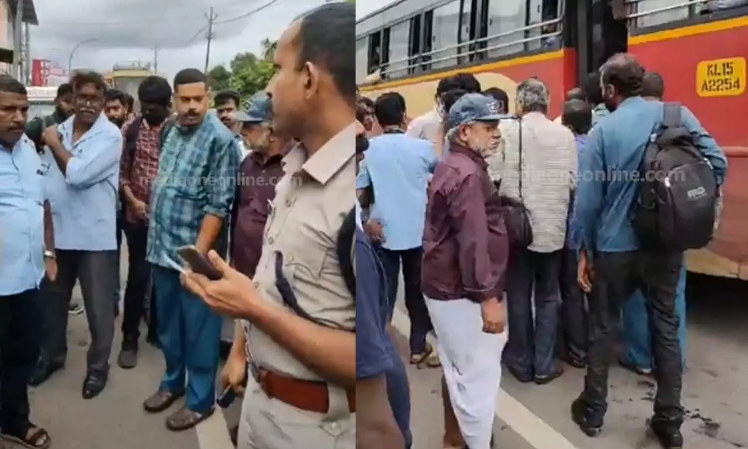 KSRTC bus  hitting police jeep in Kollam,പൊലീസ് ജീപ്പിൽ ഇടിച്ച ശേഷം നിർത്താതെ പോയ കെ.എസ്.ആർ.ടി.സി ബസ് പിന്തുടർന്ന് പിടികൂടി,latest malayalam news