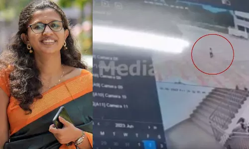 CCTV footage of K Vidya coming for interview at Attappadi College in Forgery document case