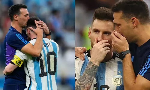 messi and lionel scaloni