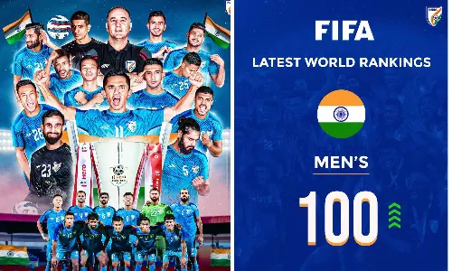 തോൽവി അറിയാത്ത കുതിപ്പ്; ഫിഫ റാങ്കിങ്ങിൽ 100ൽ ഇടം പിടിച്ച് ഇന്ത്യ