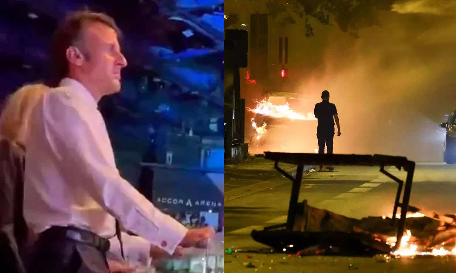 രാജ്യം കത്തുമ്പോള്‍ പ്രസിഡന്‍റിന്‍റെ വീണവായന; മാക്രോണിന് രൂക്ഷ വിമര്‍ശനം