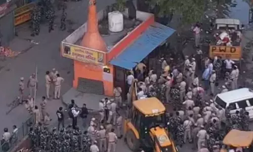 Delhi PWD demolishes temple, mazar in Bhajanpura,anti-encroachment drive,latest national news,Religious sites demolished during anti-encroachment drive at Delhis Bhajanpura