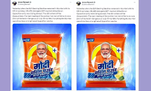 jairam ramesh shared a picture of washing powder named after modi