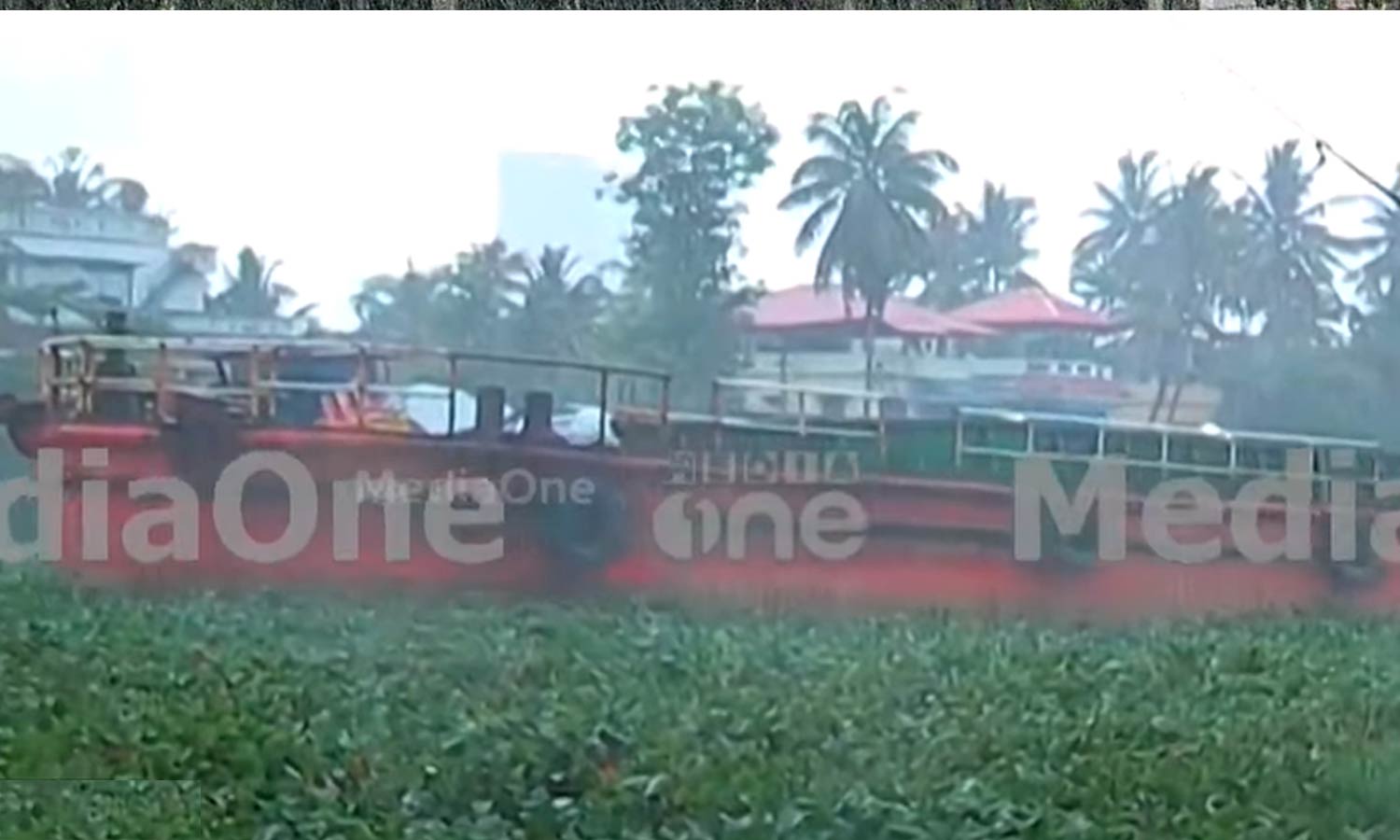 Barge stuck in national waterway; Water metro service suspended Barge stuck in national waterway; Water metro service suspended