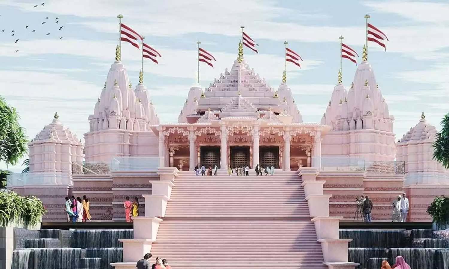 West Asias largest temple in Abu Dhabi will be opened to the faithful by February next year West Asias largest temple in Abu Dhabi will be opened to the faithful by February next year