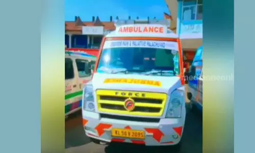 Women travel by ambulance after not getting a train; The ambulance was taken into police custody