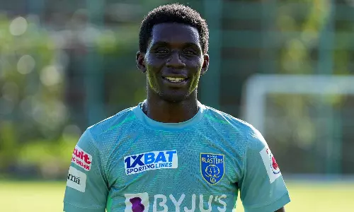 Nigerian forward Justine Ojoka Emmanuel joined Kerala Blasters, Nigerian forward in Kerala Blasters, Kerala Blasters pre-season camp, Justine Ojoka Emmanuel, Kerala Blasters