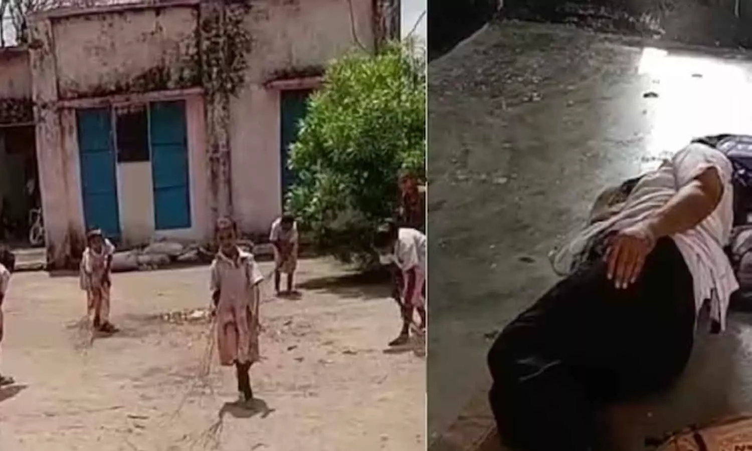 Head master sleeping class room madhyapradesh school