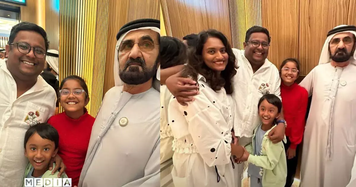 A Malayali family met Sheikh Mohammed bin Rashid at the Dubai Elevator Ruler A Malayali family met Sheikh Mohammed bin Rashid at the Dubai Elevator Ruler