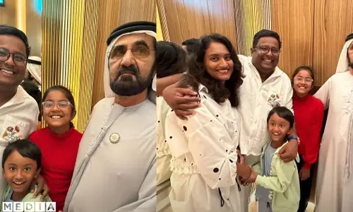 A Malayali family met Sheikh Mohammed bin Rashid at the Dubai Elevator Ruler