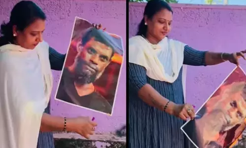 ഒന്നല്ല ഒമ്പതിനായിരം കേസ് വന്നാലും സഹിക്കും; വിനായകന്റെ ഫോട്ടോ കത്തിച്ച് യുവതി