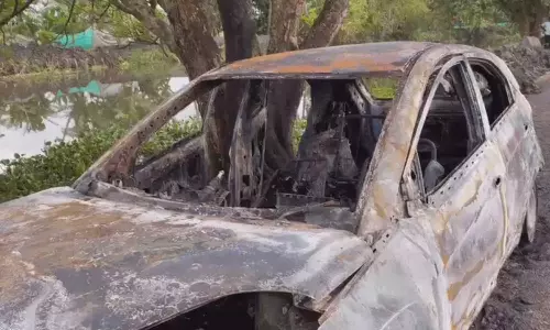 car burning