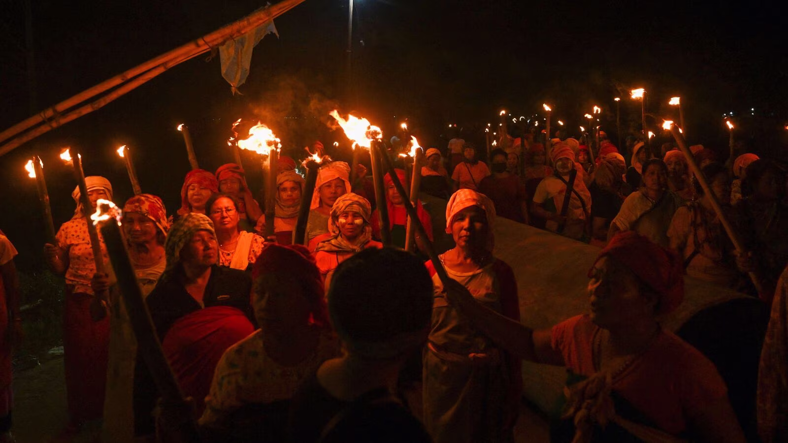 Meira Paibis women activists of the Meiti community