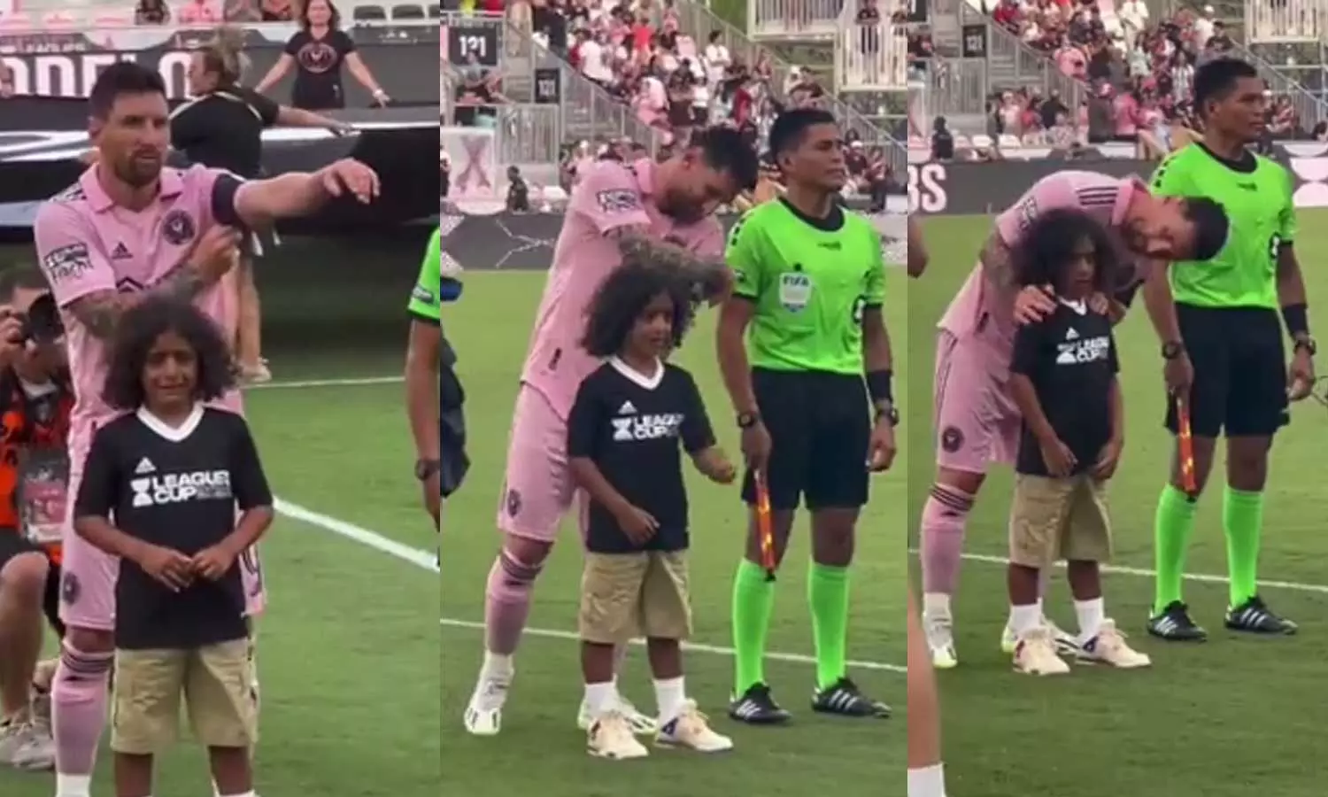 മെസിക്കൊപ്പം നിന്ന സന്തോഷത്തിൽ കരഞ്ഞ് ഡി.ജെ ഖാലിദിന്റെ മകൻ; ആശ്വസിപ്പിച്ച് താരം, വൈറൽ വീഡിയോ