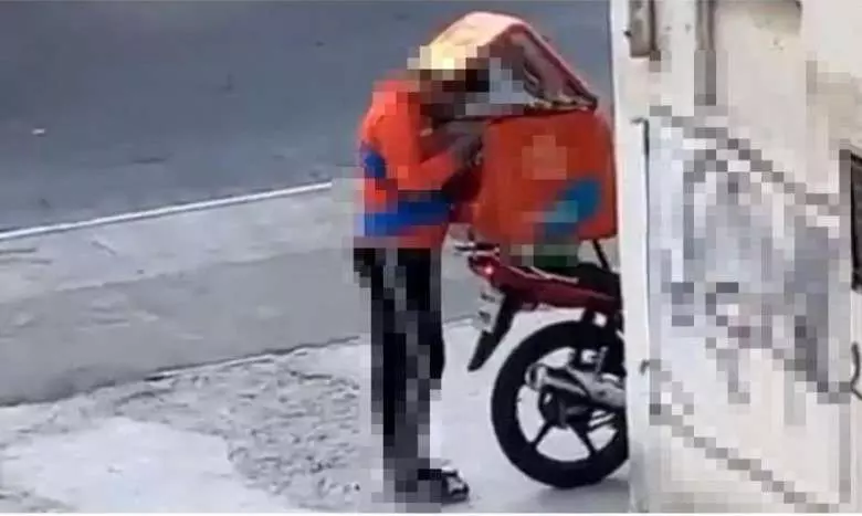 Controversial delivery bike rider