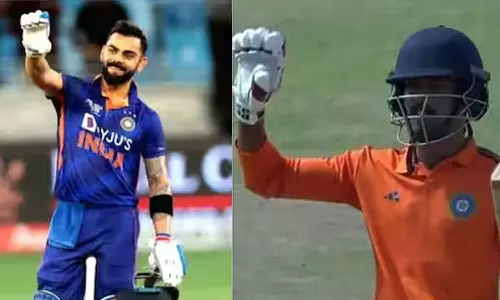 കോഹ്‌ലി സ്റ്റൈലിൽ സെഞ്ച്വറി ആഘോഷിച്ച് രോഹൻ കുന്നുമ്മൽ; വൈറൽ