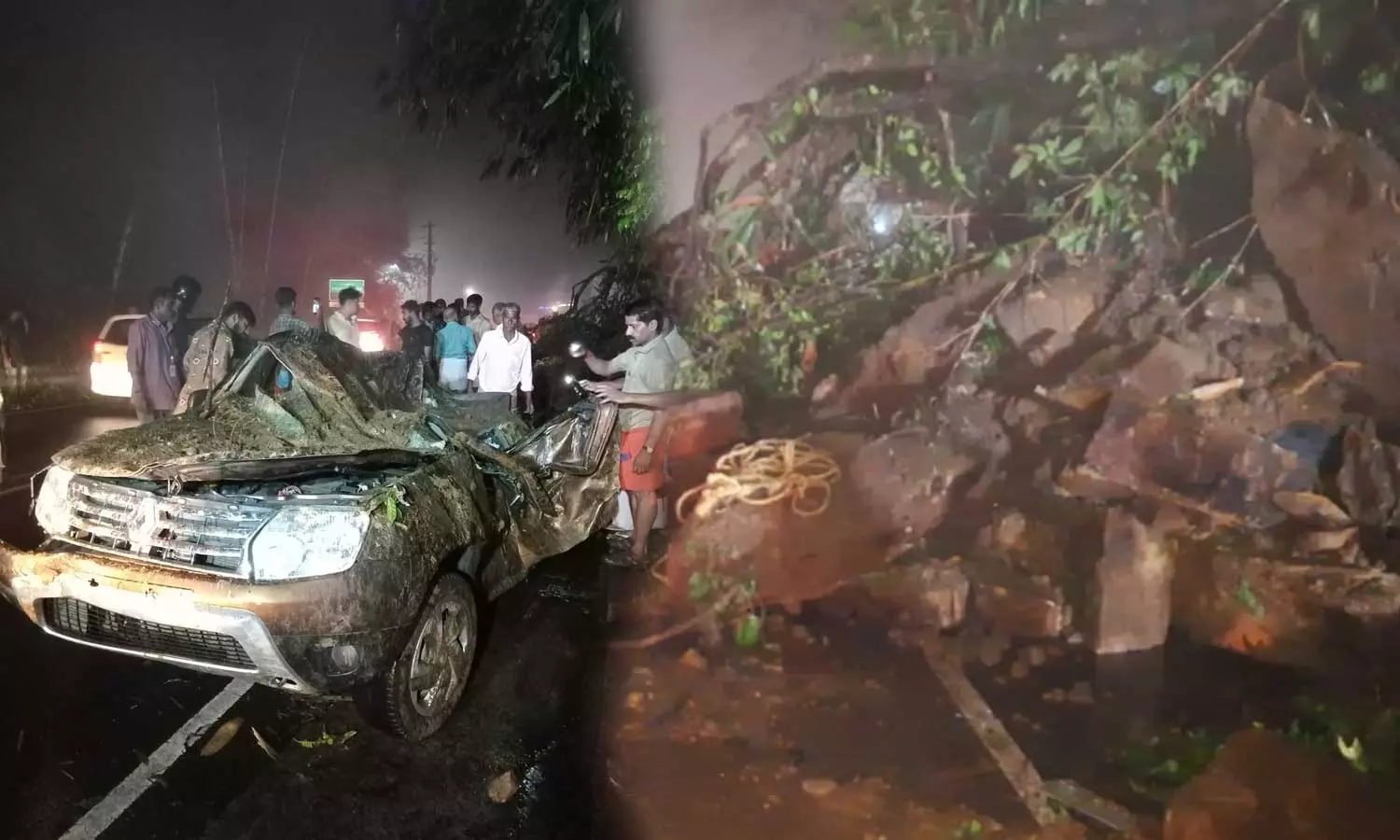 ഇടുക്കിയില്‍ നിർത്തിയിട്ടിരുന്ന കാറിനു മുകളിലേക്ക് മണ്ണും പാറയും ഇടിഞ്ഞു; ഒരു മരണം