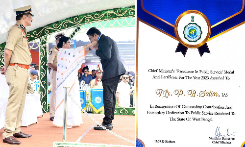 West Bengal chief ministers medal for PB Salim