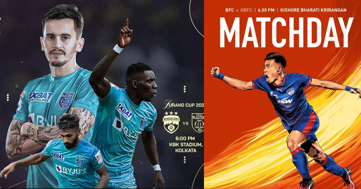 Indian Super Leagues South Indian powerhouses Kerala Blasters and Bengaluru FC face off in the Durant Cup today.