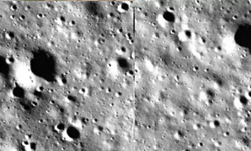 After landing on the moon, Chandrayaan 3 established a communication link between the lander and MOX-ISTRAC in Bengaluru. ISRO has released the images taken by the lander while landing on the lunar surface.